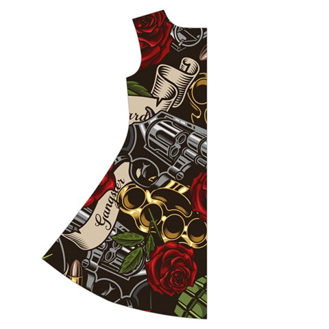 Seamless Vector Pattern Short Sleeve V Back Left