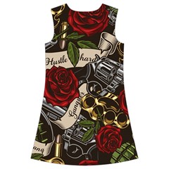 Seamless Vector Pattern Kids  Short Sleeve Velvet Dress from ArtsNow.com Back