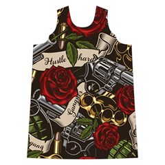 Seamless Vector Pattern Shoulder Cutout Velvet One Piece from ArtsNow.com Front