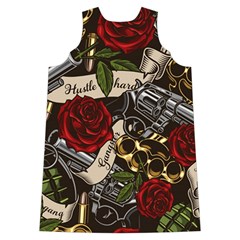 Seamless Vector Pattern Shoulder Cutout Velvet One Piece from ArtsNow.com Back