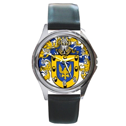 Soto Coat of Arm Round Metal Watch from ArtsNow.com Front