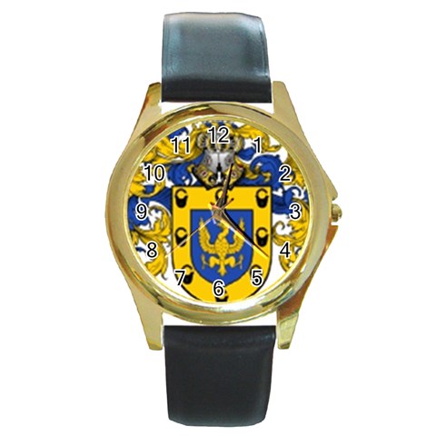 Soto Coat of Arm Round Gold Metal Watch from ArtsNow.com Front