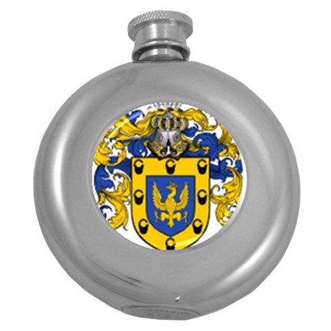 Soto Coat of Arm Round Hip Flask (5 oz) from ArtsNow.com Front