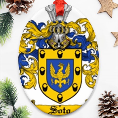 Soto Coat of Arm Oval Ornament (Two Sides) from ArtsNow.com Front