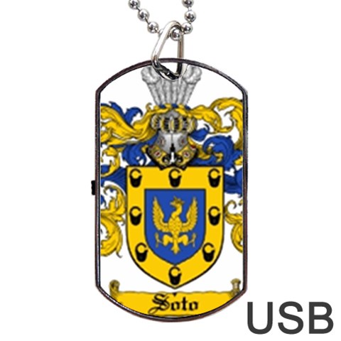 Soto Coat of Arm Dog Tag USB Flash (One Side) from ArtsNow.com Front