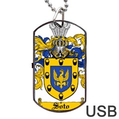 Soto Coat of Arm Dog Tag USB Flash (Two Sides) from ArtsNow.com Front