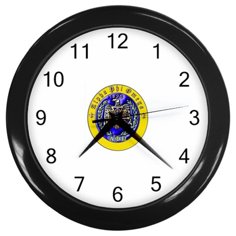 aphi que apo Wall Clock (Black) from ArtsNow.com Front