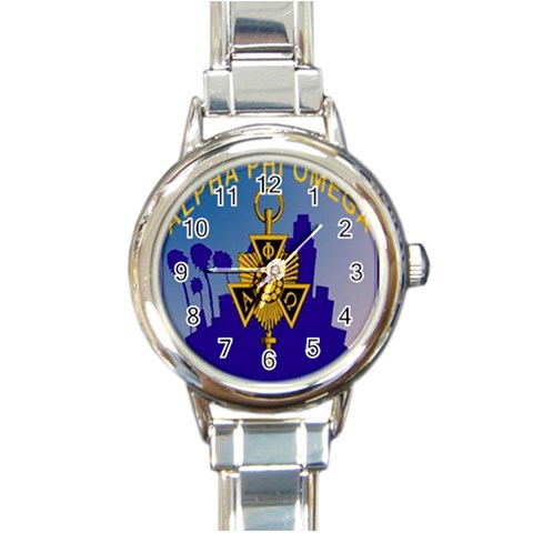 a phi que Round Italian Charm Watch from ArtsNow.com Front