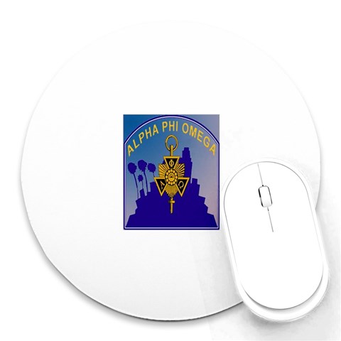 a phi que Round Mousepad from ArtsNow.com Front