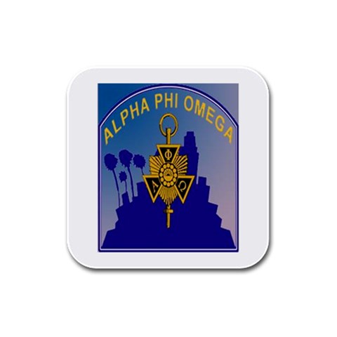 a phi que Rubber Square Coaster (4 pack) from ArtsNow.com Front