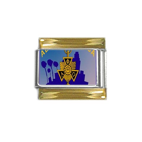 a phi que Gold Trim Italian Charm (9mm) from ArtsNow.com Front