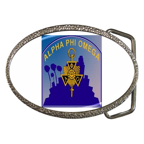 a phi que Belt Buckle from ArtsNow.com Front