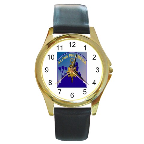 a phi que Round Gold Metal Watch from ArtsNow.com Front