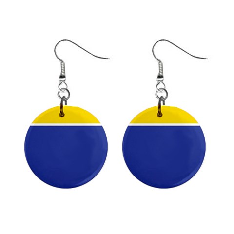 BLUE GOLD INTERSTATE lg 1  Button Earrings from ArtsNow.com Front