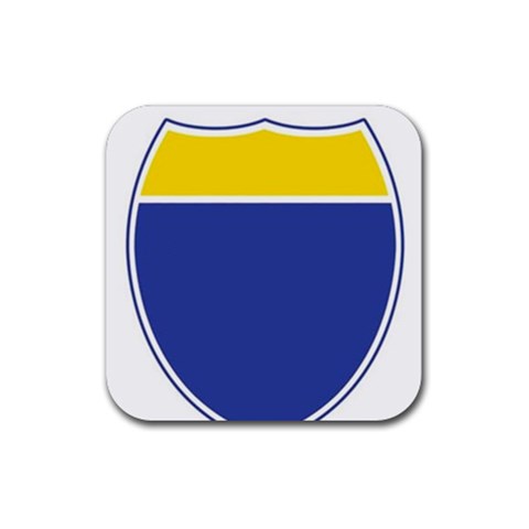BLUE GOLD INTERSTATE lg Rubber Coaster (Square) from ArtsNow.com Front