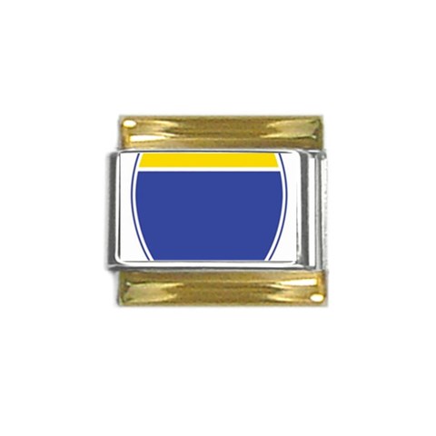 BLUE GOLD INTERSTATE lg Gold Trim Italian Charm (9mm) from ArtsNow.com Front