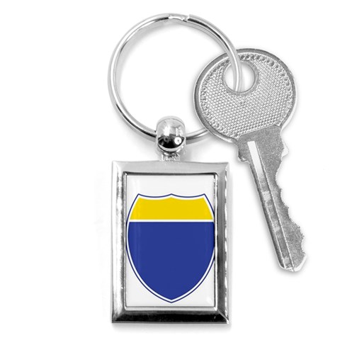 BLUE GOLD INTERSTATE lg Key Chain (Rectangle) from ArtsNow.com Front