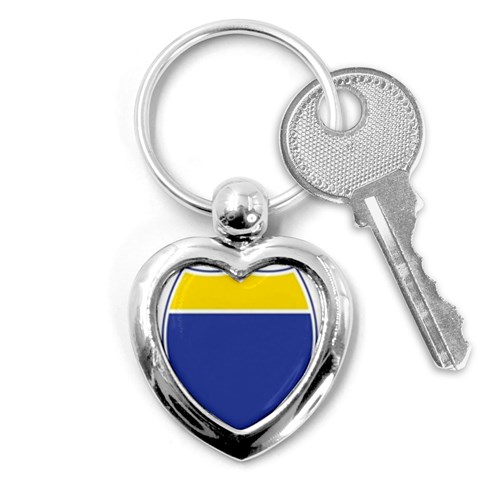 BLUE GOLD INTERSTATE lg Key Chain (Heart) from ArtsNow.com Front
