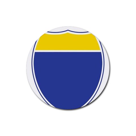BLUE GOLD INTERSTATE lg Rubber Round Coaster (4 pack) from ArtsNow.com Front