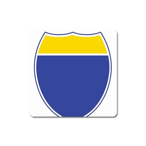 BLUE GOLD INTERSTATE lg Magnet (Square) from ArtsNow.com Front