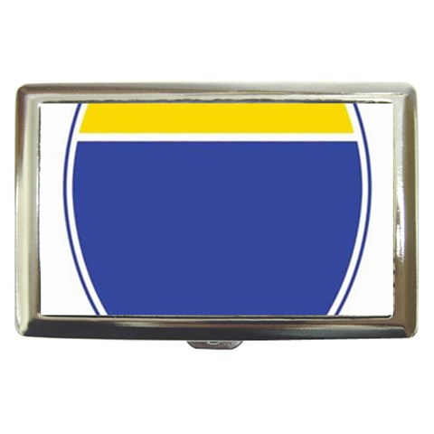 BLUE GOLD INTERSTATE lg Cigarette Money Case from ArtsNow.com Front