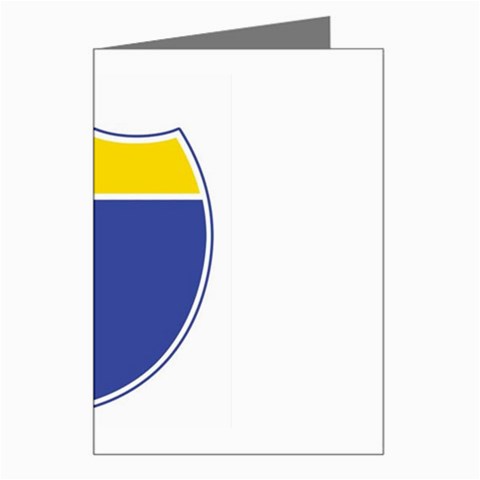 BLUE GOLD INTERSTATE lg Greeting Card from ArtsNow.com Left