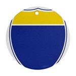 BLUE GOLD INTERSTATE lg Round Ornament (Two Sides)