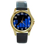 APO cell Round Gold Metal Watch