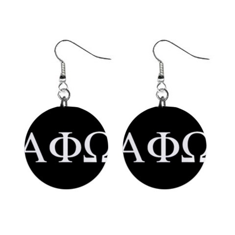 a phi que apo ups  1  Button Earrings from ArtsNow.com Front