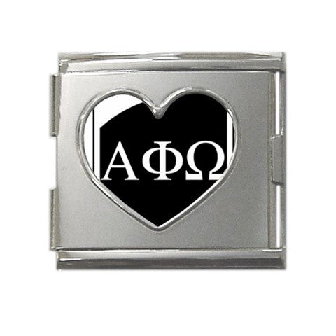 a phi que apo ups  Mega Link Heart Italian Charm (18mm) from ArtsNow.com Front