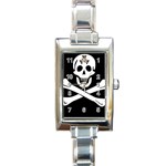 aphi que apo pirate logo Rectangular Italian Charm Watch