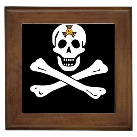 aphi que apo pirate logo Framed Tile from ArtsNow.com Front