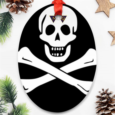 aphi que apo pirate logo Ornament (Oval) from ArtsNow.com Front