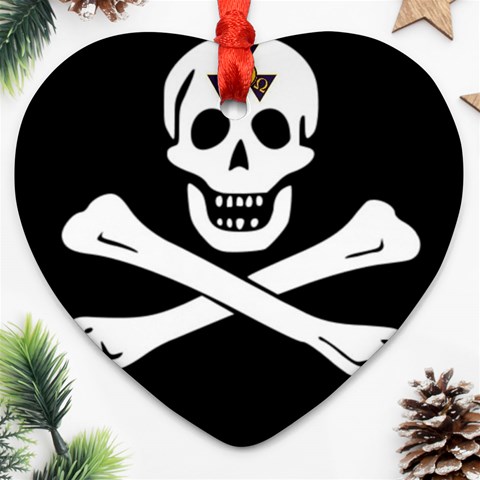 aphi que apo pirate logo Ornament (Heart) from ArtsNow.com Front