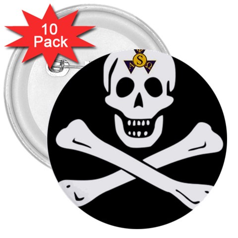 aphi que apo pirate logo 3  Button (10 pack) from ArtsNow.com Front