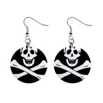 aphi que apo pirate logo 1  Button Earrings