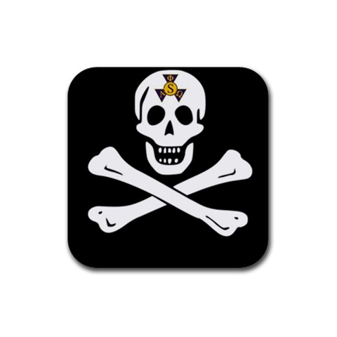 aphi que apo pirate logo Rubber Coaster (Square) from ArtsNow.com Front