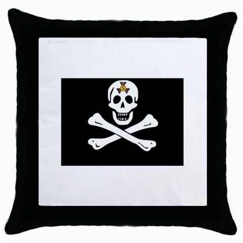 aphi que apo pirate logo Throw Pillow Case (Black) from ArtsNow.com Front