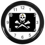aphi que apo pirate logo Wall Clock (Black)
