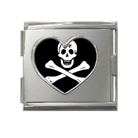 aphi que apo pirate logo Mega Link Heart Italian Charm (18mm) from ArtsNow.com Front