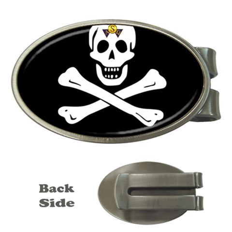aphi que apo pirate logo Money Clip (Oval) from ArtsNow.com Front