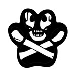 aphi que apo pirate logo Magnet (Paw Print)