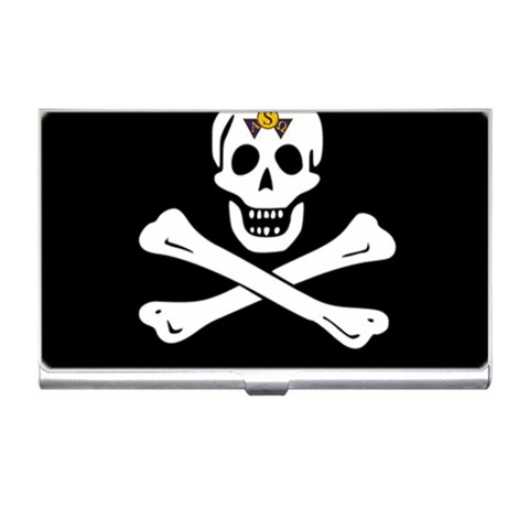 aphi que apo pirate logo Business Card Holder from ArtsNow.com Front