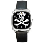 aphi que apo pirate logo Square Metal Watch