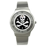 aphi que apo pirate logo Stainless Steel Watch