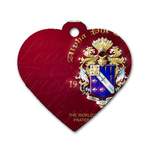 a phi que apo 59608 Dog Tag Heart (One Side) from ArtsNow.com Front