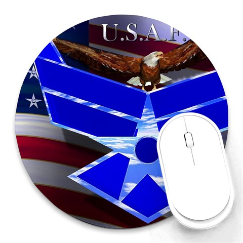 Air Force 4_WP Round Mousepad from ArtsNow.com Front