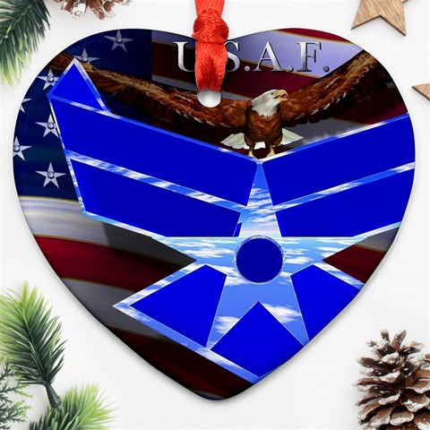 Air Force 4_WP Ornament (Heart) from ArtsNow.com Front