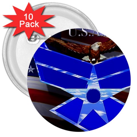 Air Force 4_WP 3  Button (10 pack) from ArtsNow.com Front