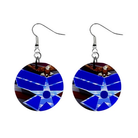 Air Force 4_WP 1  Button Earrings from ArtsNow.com Front